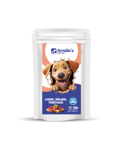AMALIA'S NUTRA PERROS POUCH CARNE HÍGADO VEGETALES 100GR 1 UN