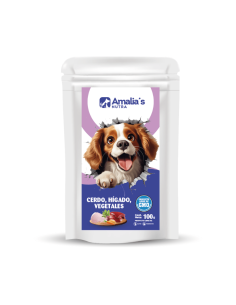 AMALIA'S NUTRA PERROS POUCH CERDO HÍGADO VEGETALES 100GR 1 UN