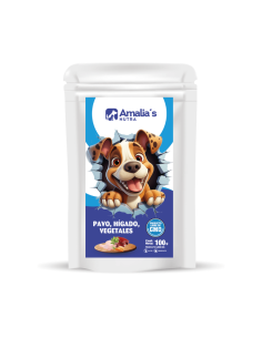 AMALIA'S NUTRA PERROS POUCH PAVO HÍGADO VEGETALES QUINUA 100GR 1 UN