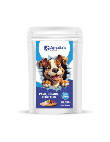 AMALIA'S NUTRA PERROS POUCH PAVO HÍGADO VEGETALES QUINUA 100GR 1 UN