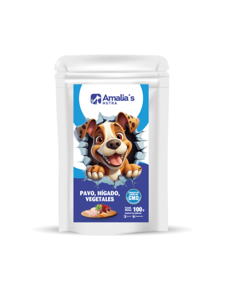 AMALIA'S NUTRA PERROS POUCH PAVO HÍGADO VEGETALES QUINUA 100GR 1 UN