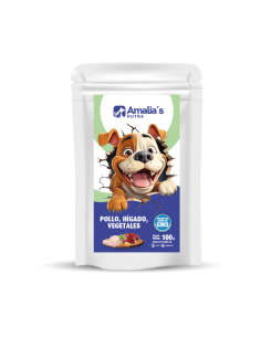 AMALIA'S NUTRA PERROS POUCH POLLO HÍGADO VEGETALES 100GR 1 UN