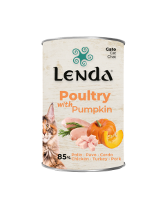 LENDA GATO LATA POLLO, PAVO Y CALABAZA 400 G