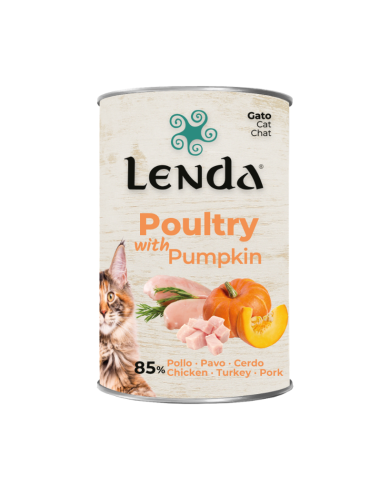 LENDA GATO LATA POLLO, PAVO Y CALABAZA 400 G