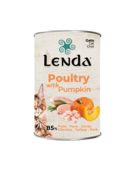 LENDA GATO LATA POLLO, PAVO Y CALABAZA 400 G