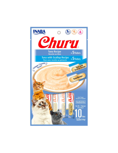 CHURU GATO VARIEDADES SABOR ATÚN Y OSTIÓN 10 TUBOS