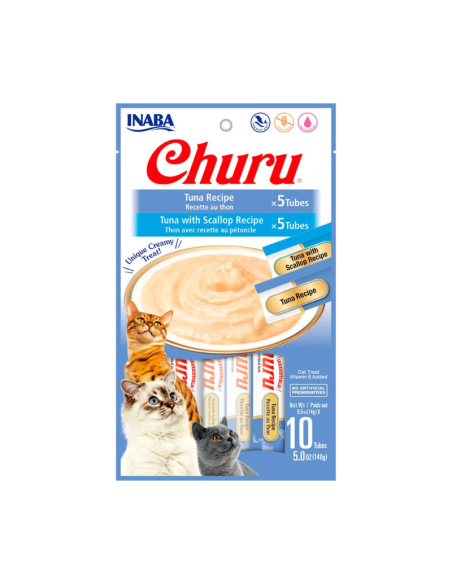 CHURU GATO VARIEDADES SABOR ATÚN Y OSTIÓN 10 TUBOS